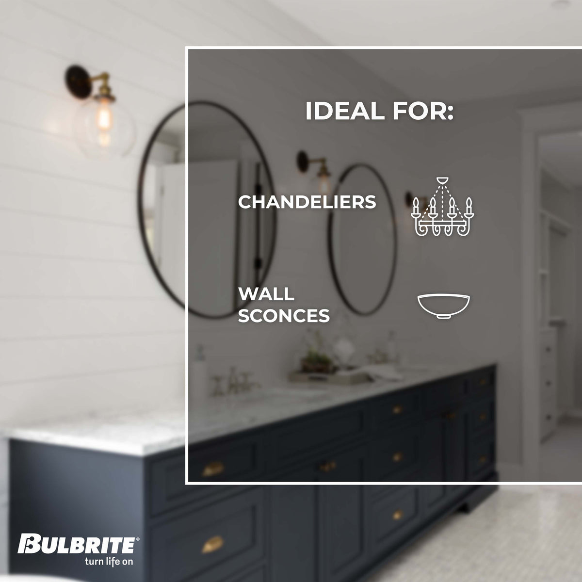 B11 5W Dimmable Clear Filament LED Light Bulb with E12 Base, 3000K, 500 Lumens, 3-Pack