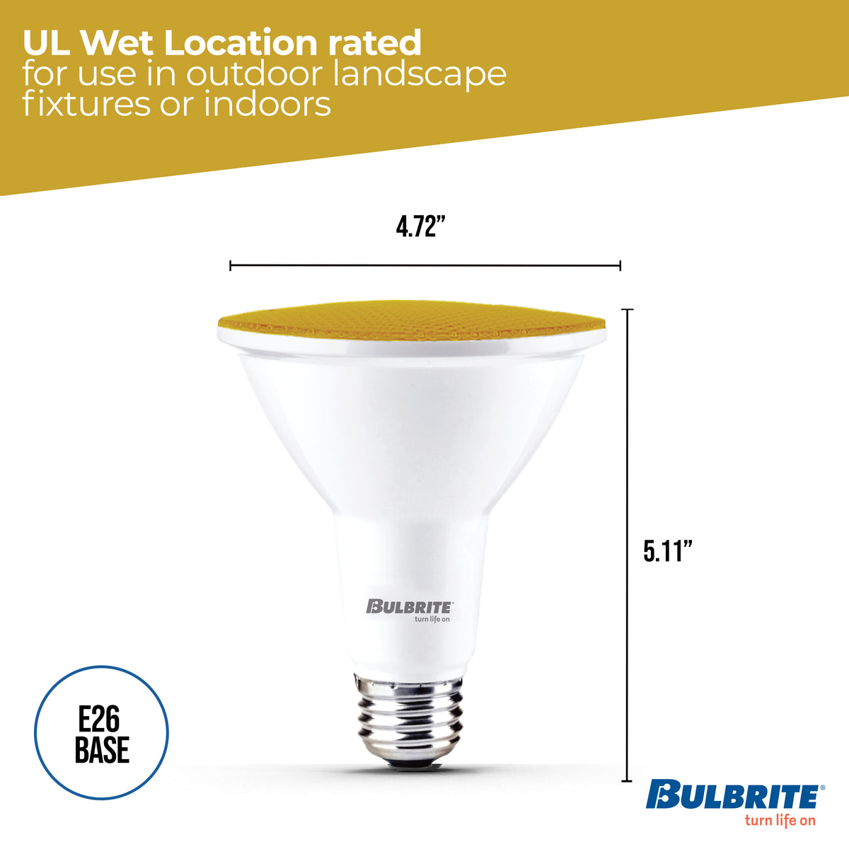 PAR38 15W Dimmable Yellow LED Light Bulb with E26 Base, Very Wide Flood, 2-Pack