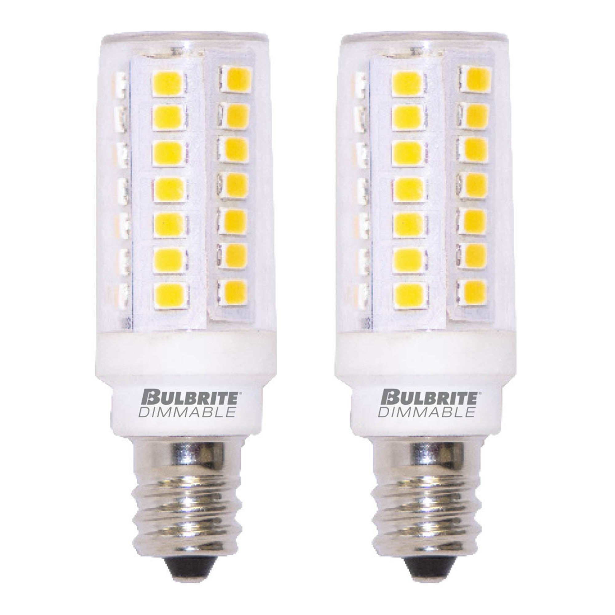 T6 5W Dimmable Clear Filament LED Light Bulb with E12 Base, 3000K, 550 Lumens, 2-Pack