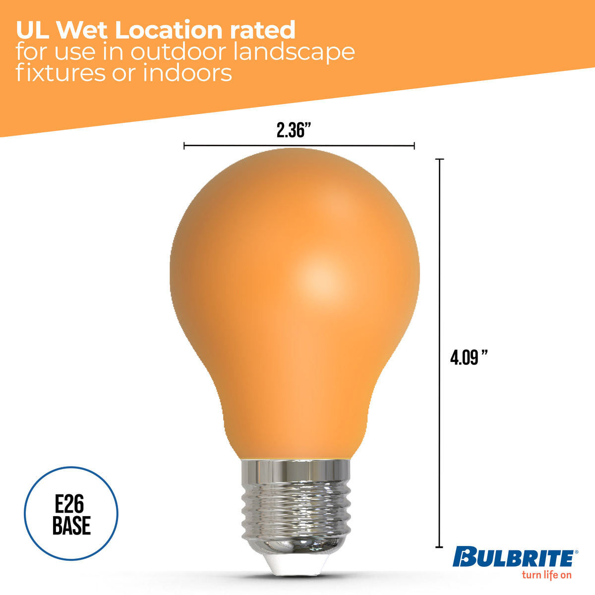 A19 4.5W Dimmable Ceramic Anver Filament LED Light Bulb with E26 Base, 10-Pack