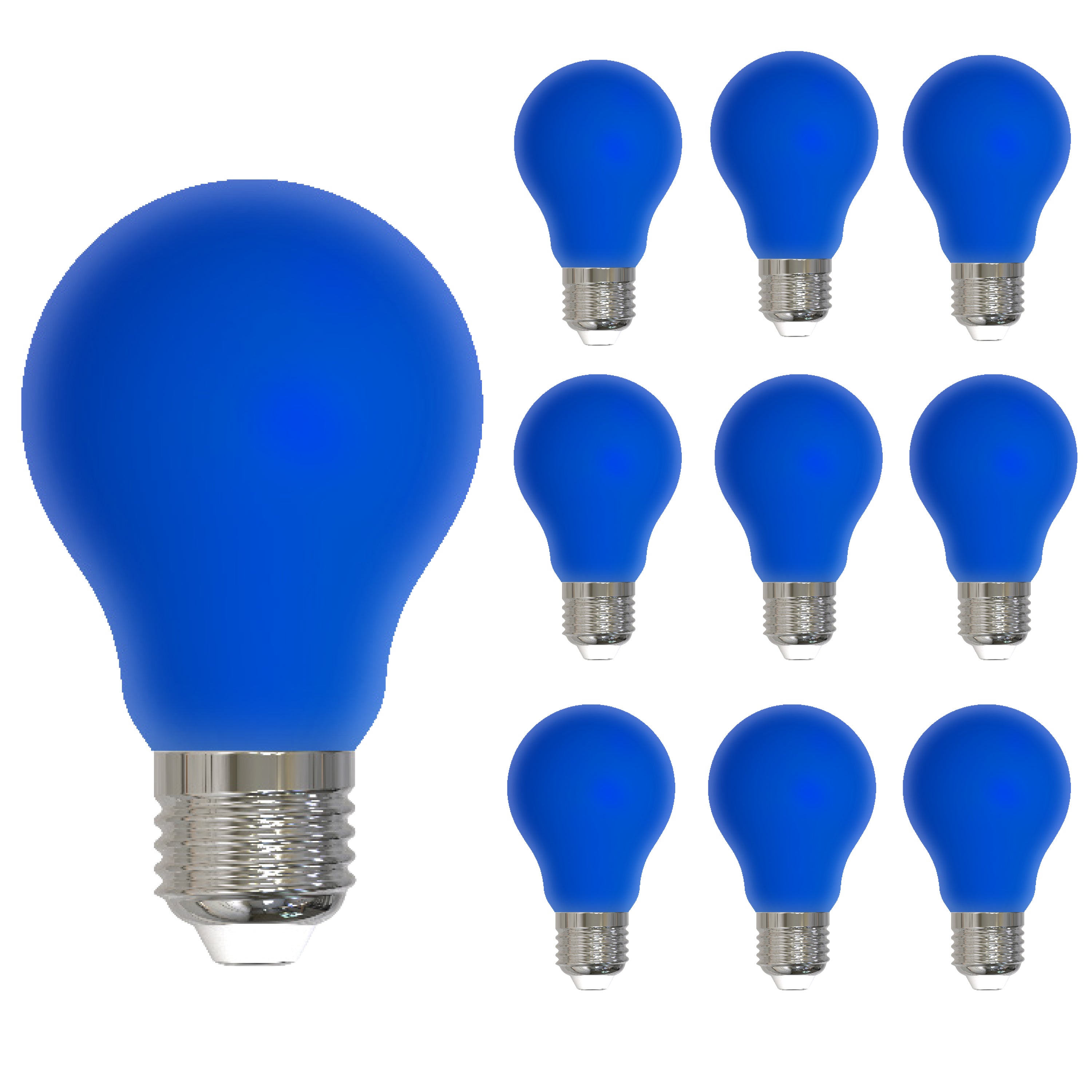 A19 4.5W Dimmable Blue Filament LED Light Bulb with E26 Base, 10-Pack