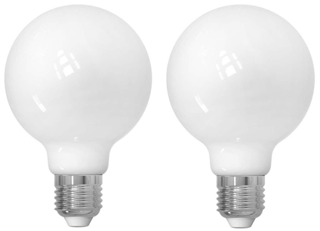 G25 8.5W Dimmable Milky Filament LED Light Bulb with E26 Base, 3000K, 800 Lumens, 2-Pack