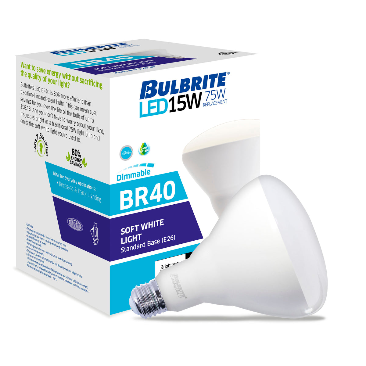 BR40 Dimmable Frost Filament LED Light Bulb with E26 Base, 3000K, 1400 Lumens, 4-Pack