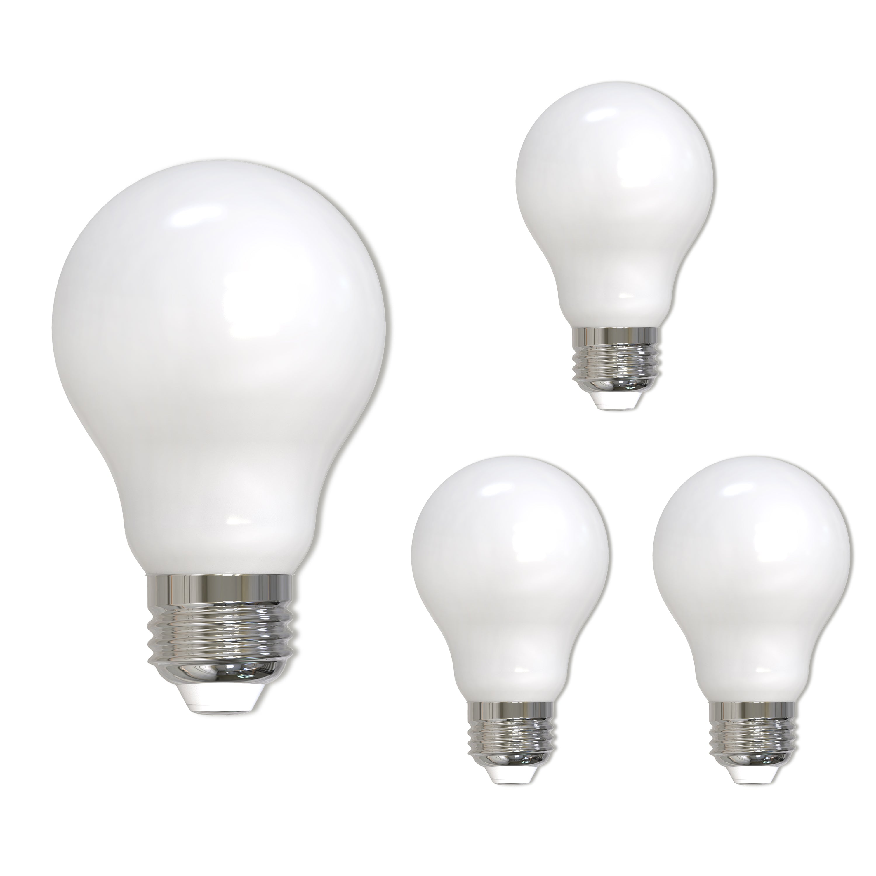 A19 9W Dimmable Milky Filament LED Light Bulb with E26 Base, 2700K, 1100 Lumens, 4-Pack