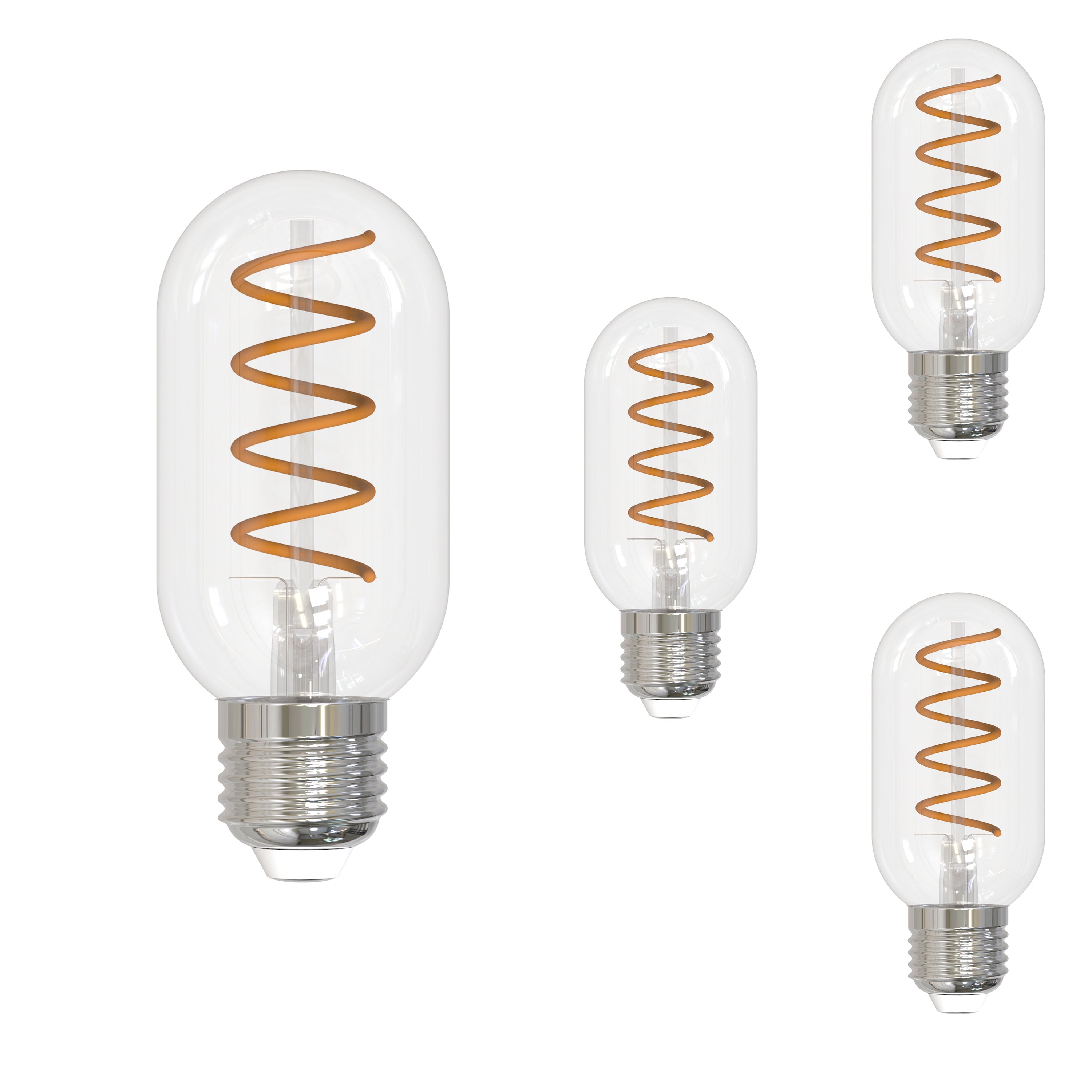 T14 4.5W Dimmable Clear Filament LED Light Bulb with E26 Base, 2100K, 350 Lumens, 4-Pack