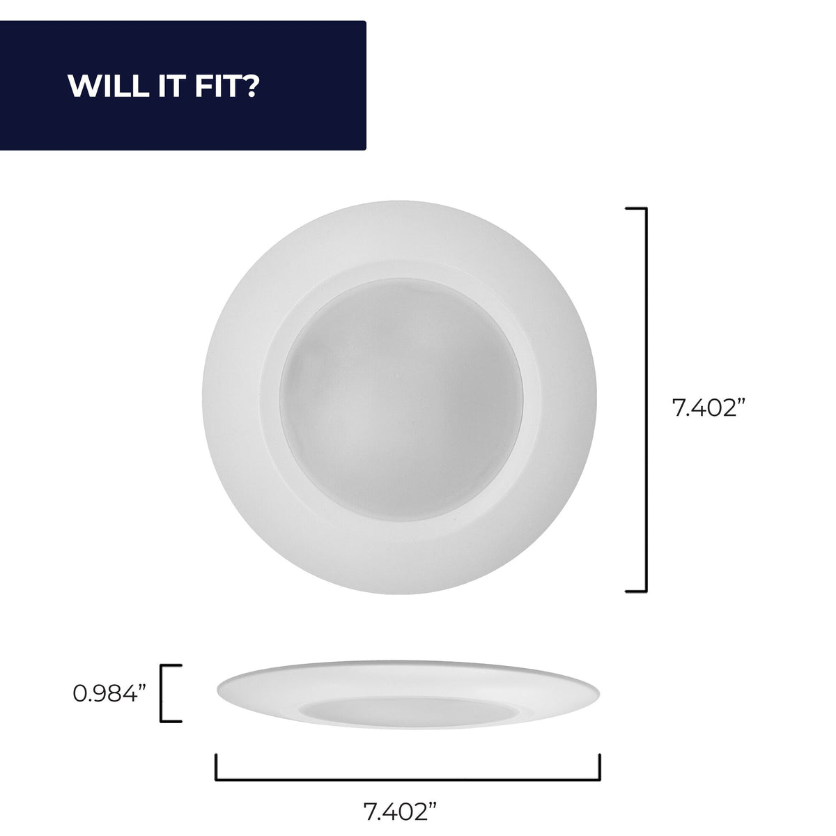 7-inch White 14W Dimmable LED Disc Downlight, 3000K, 1100 Lumens, 6-Pack