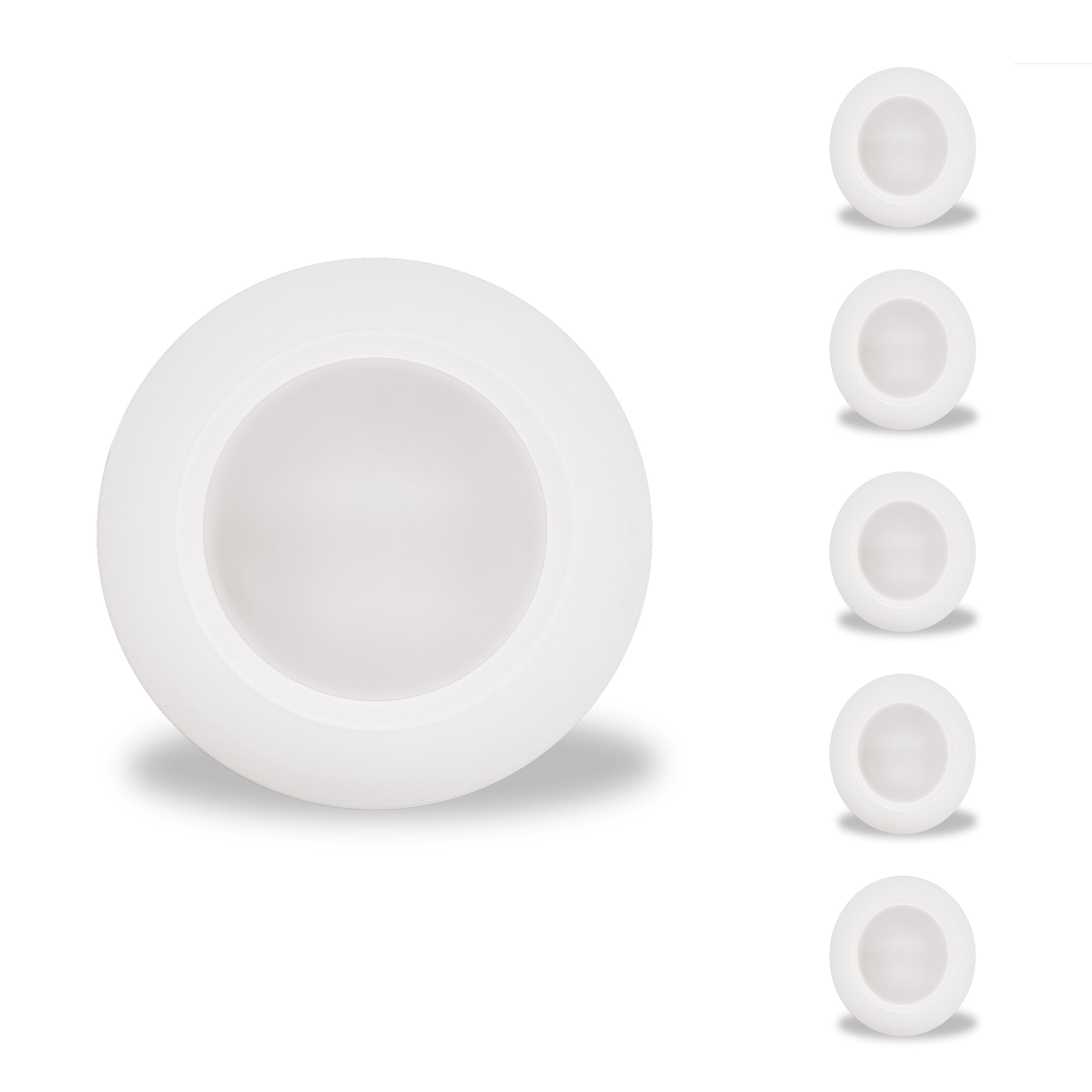 7-inch White 14W Dimmable LED Disc Downlight, 3000K, 1100 Lumens, 6-Pack