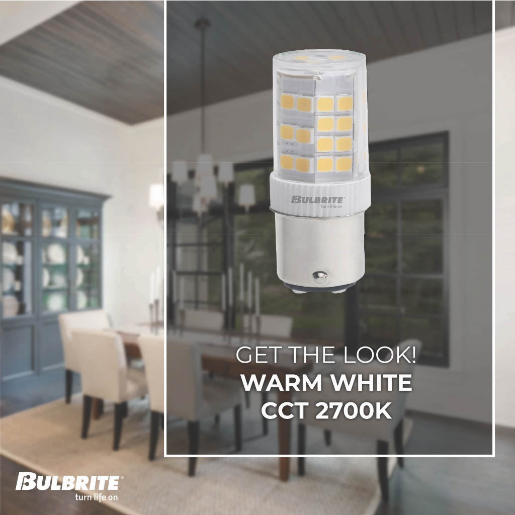 T5 4.5W Dimmable Frost LED Light Bulb with BA15d Base, 2700K, 400 Lumens, 3-Pack