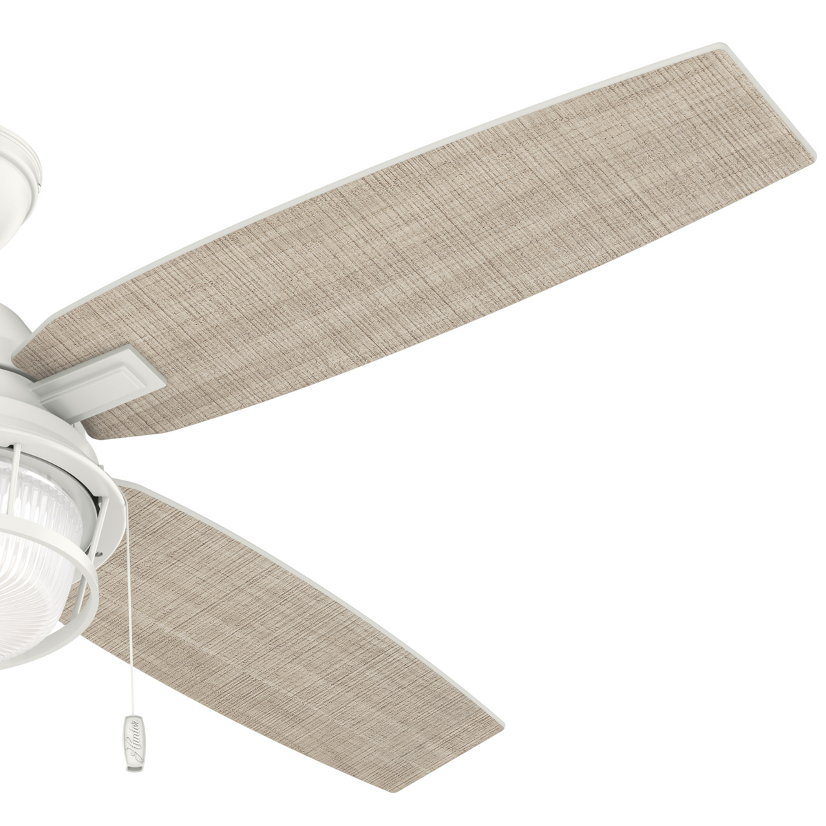 52 inch Ocala Fresh White Damp Rated Ceiling Fan with LED Light Kit and Pull Chain