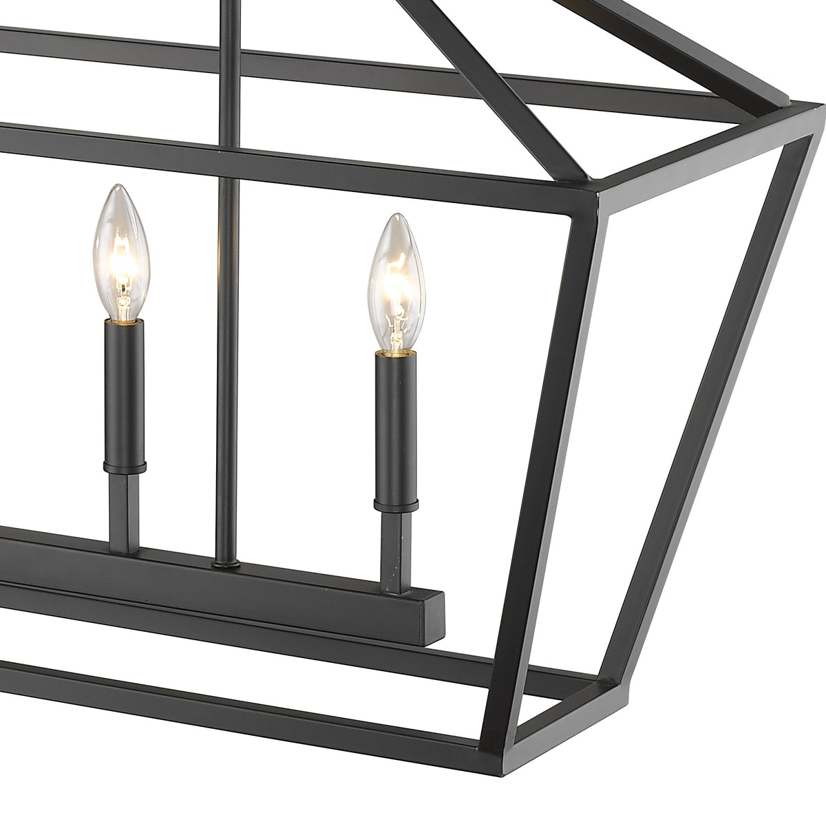 68'' Corona Matte Black 5 Light Linear Chandelier