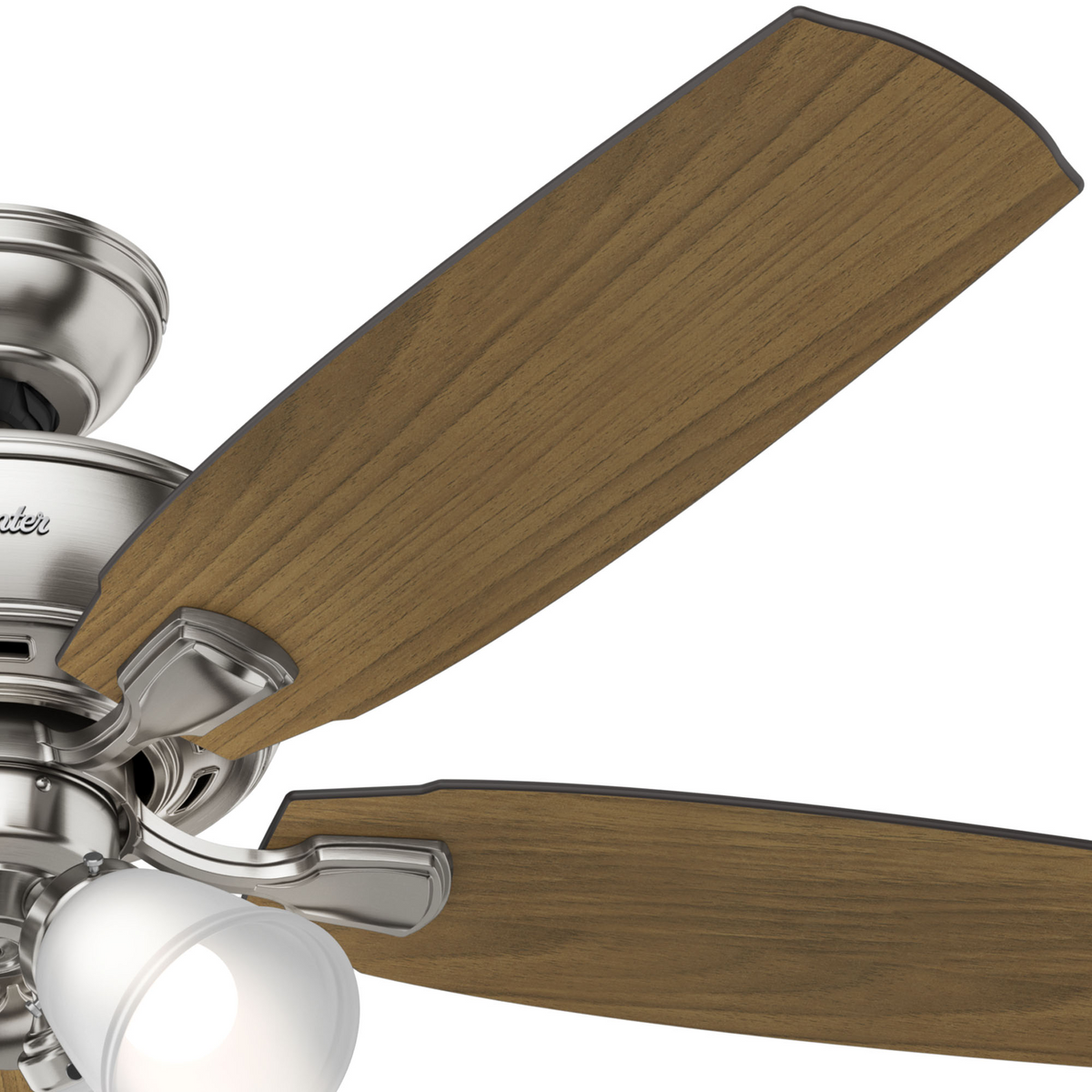 52 inch Amberlin Brushed Nickel Ceiling Fan with LED Light Kit and Pull Chain