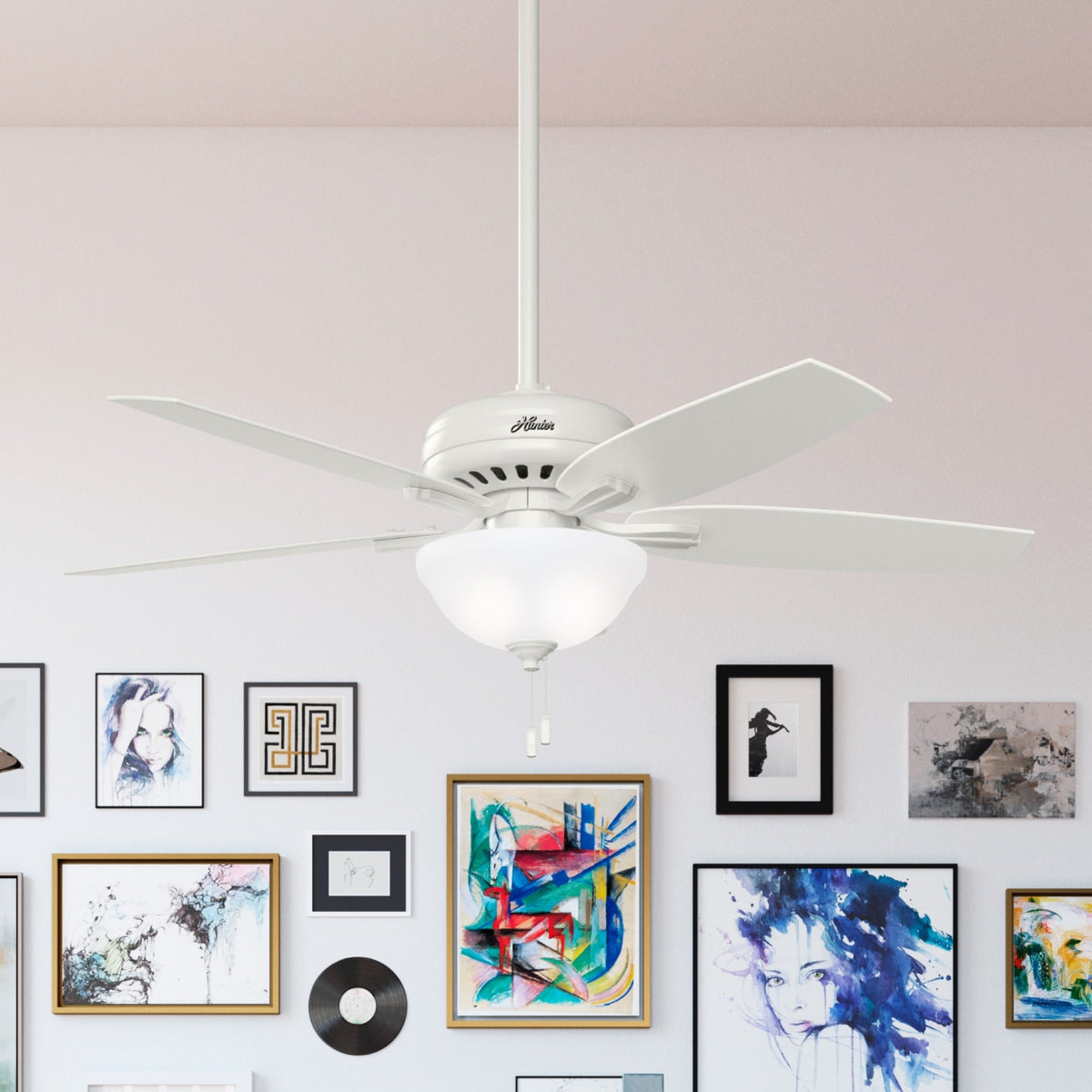52 inch Newsome Fresh White LED Ceiling Fan with Pull Chain