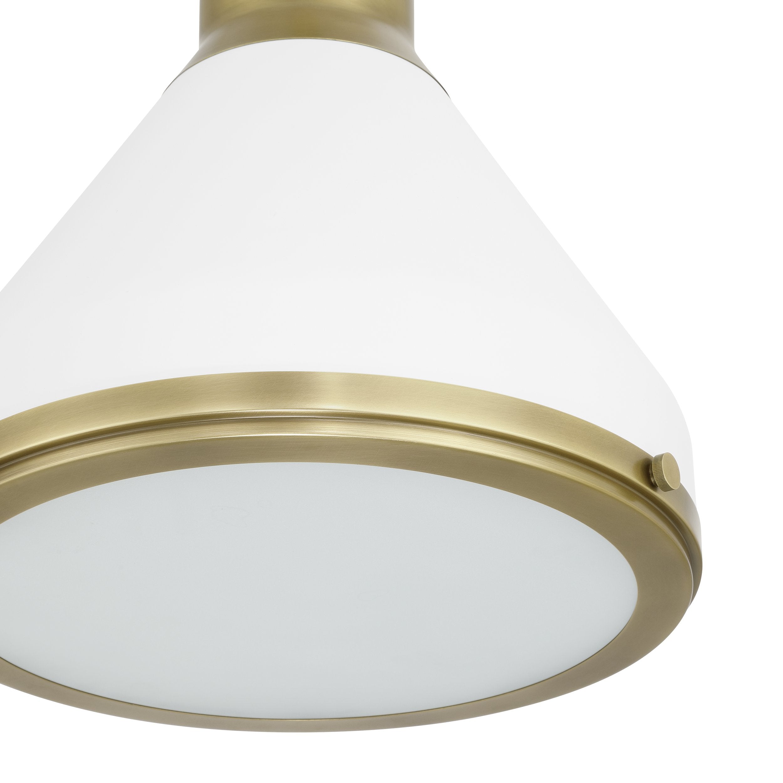 Doyle 18-inch 1-light Natural Brass Pendant Light with Matte White Metal Shade