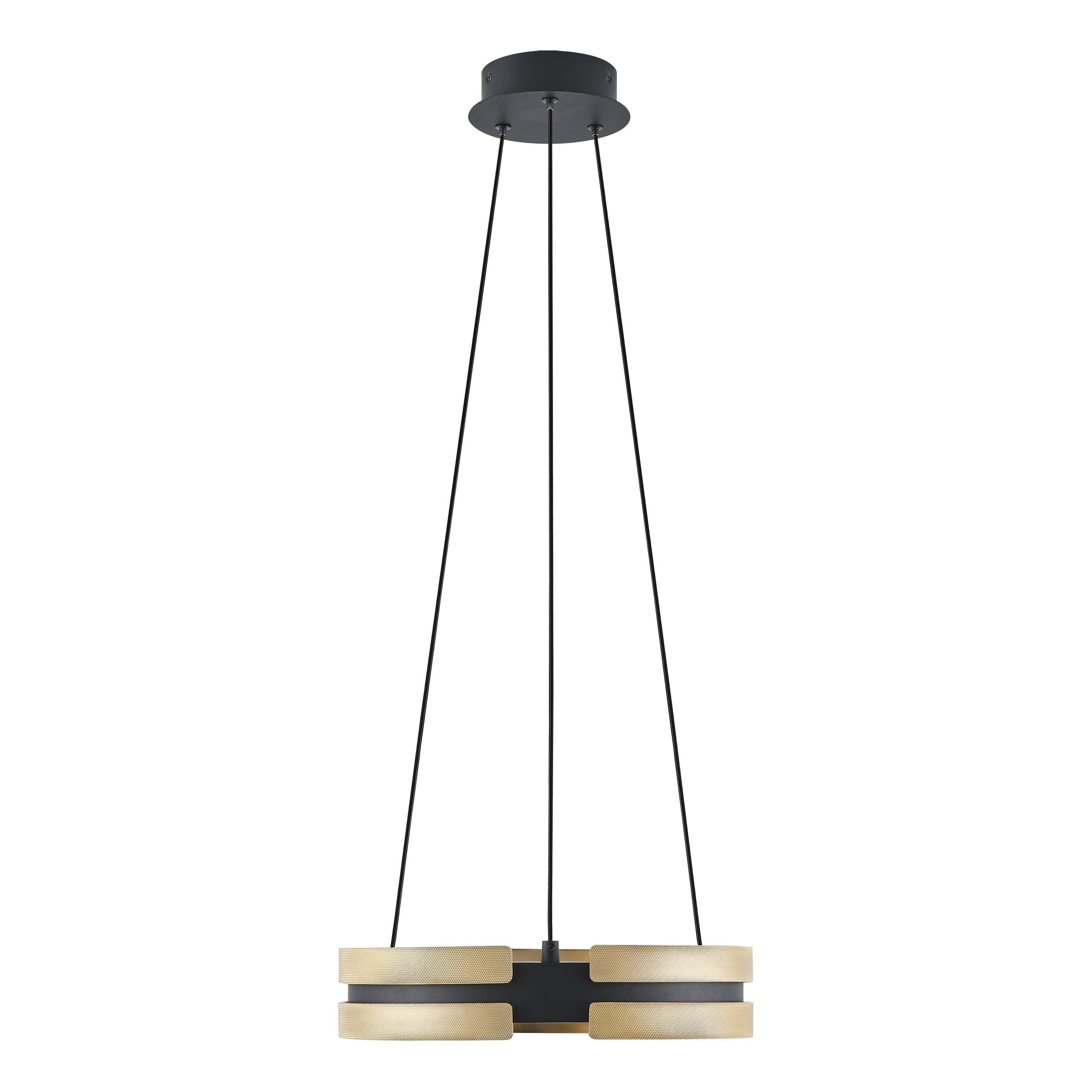 Grazia 15-inch Matte Black and Brushed Gold LED Convertible Pendant
