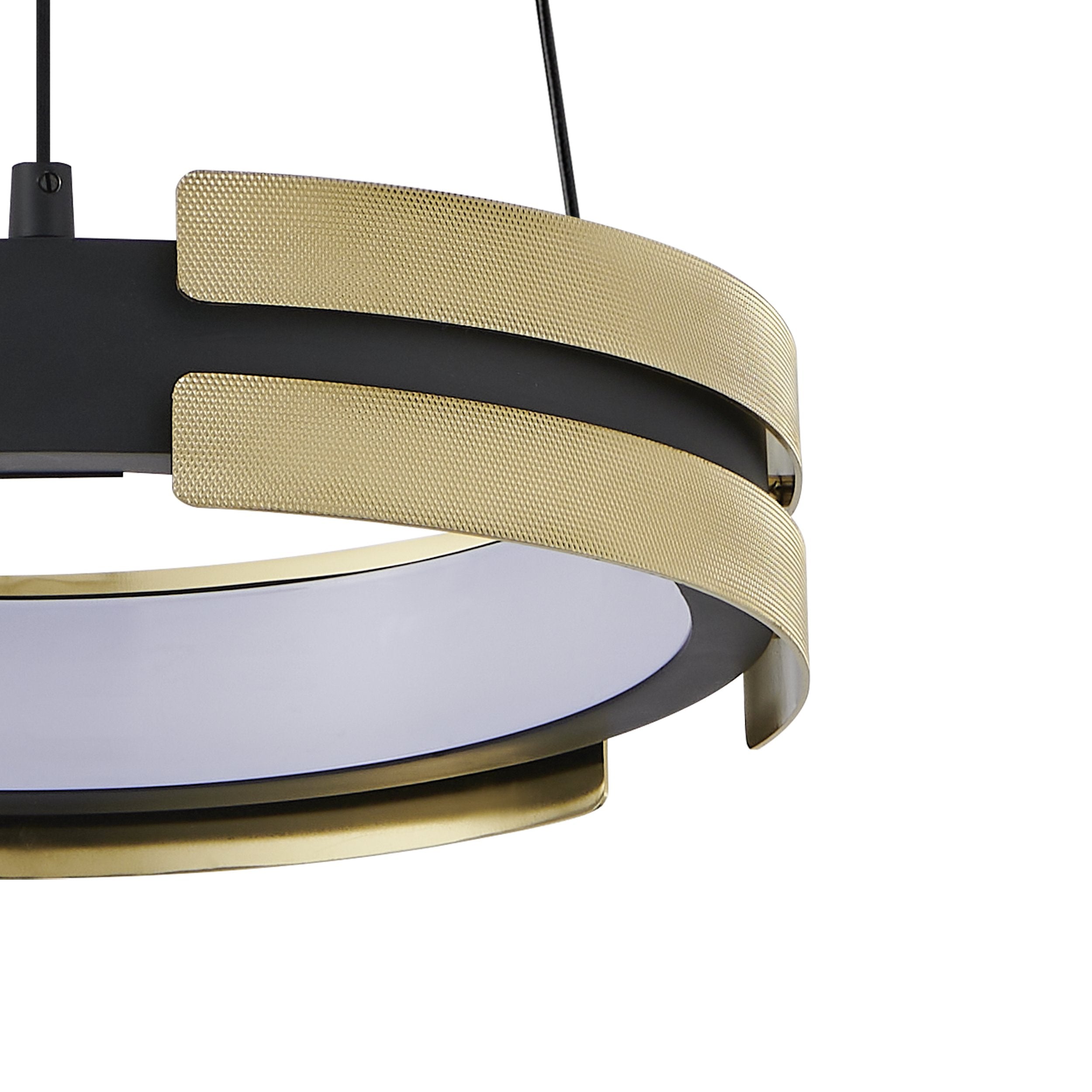 Grazia 15-inch Matte Black and Brushed Gold LED Convertible Pendant