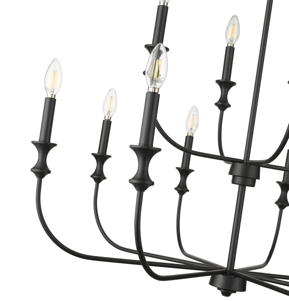 31.5'' Savanne Matte Black 12 Light Chandelier