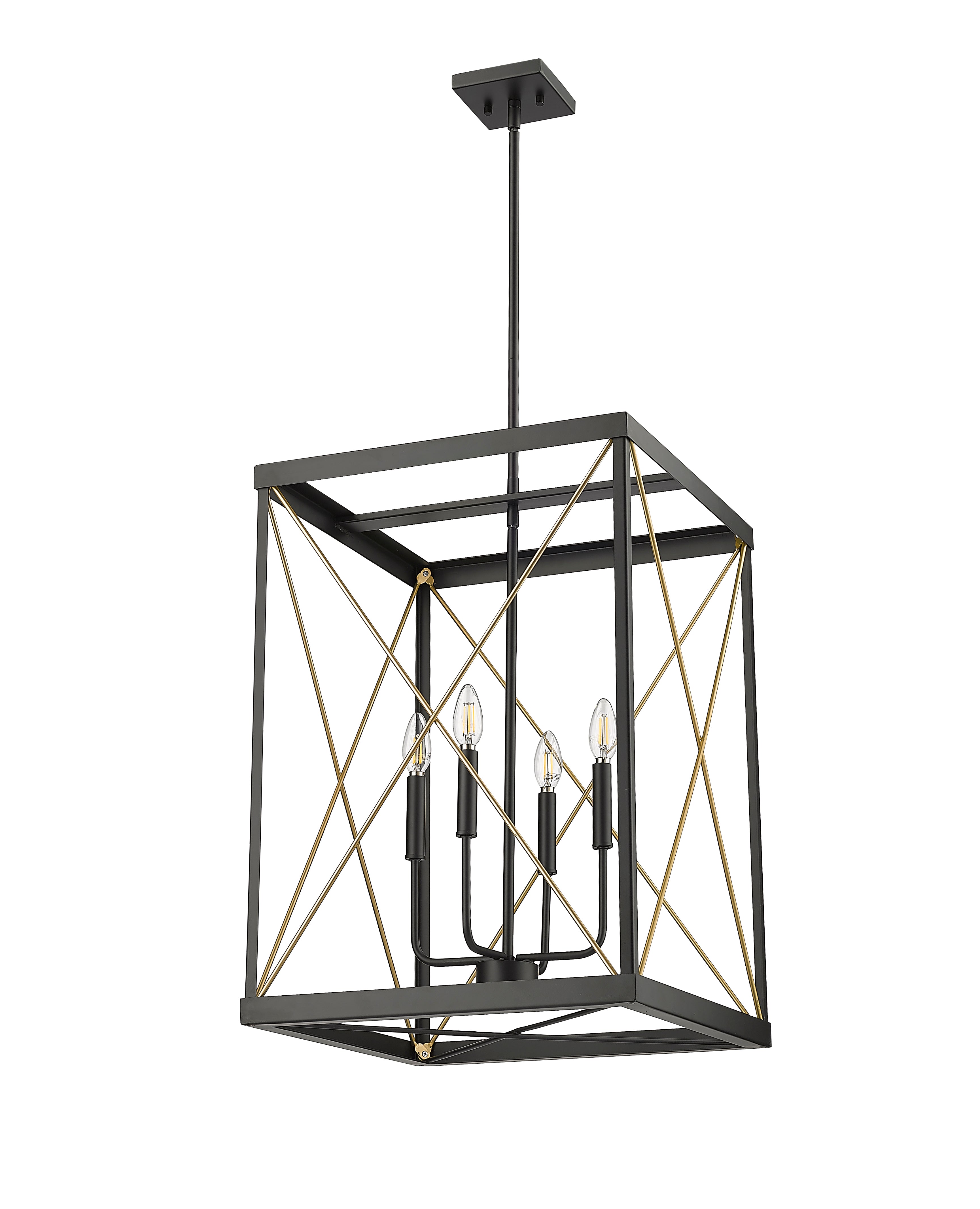26.12'' Terni Matte Black/Painted Modern Gold 4 Light Pendant