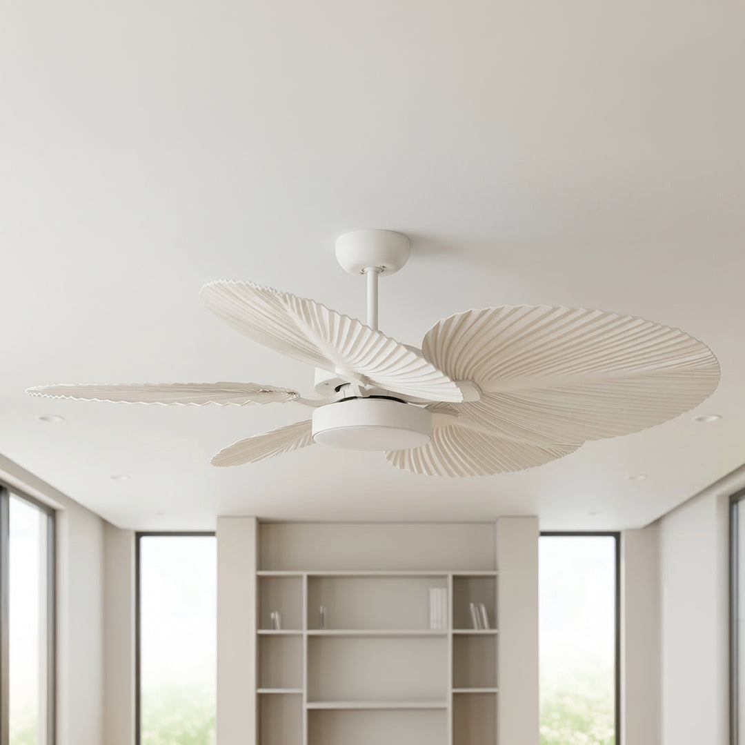 Bali 52 Inch White Fan with LED Light Antique White with Remote Included