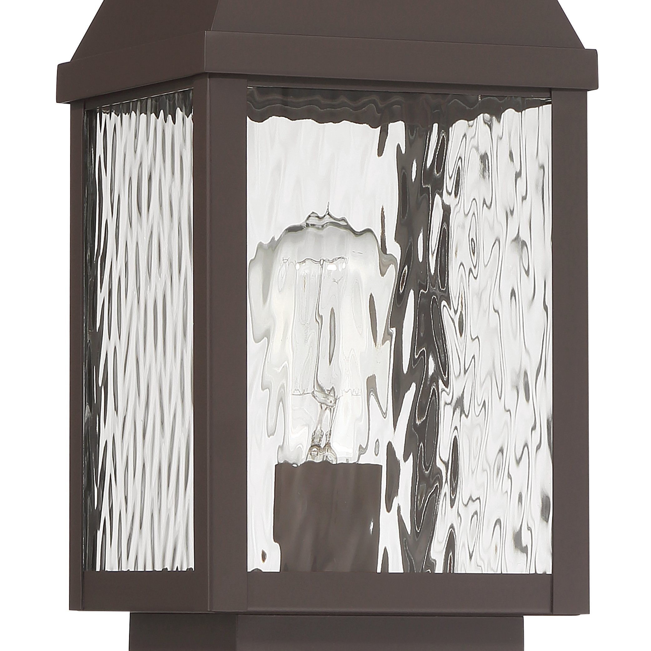 Glencrest 20-inch 1-light Dark Bronze Exterior Post Light with Clear Water Glass
