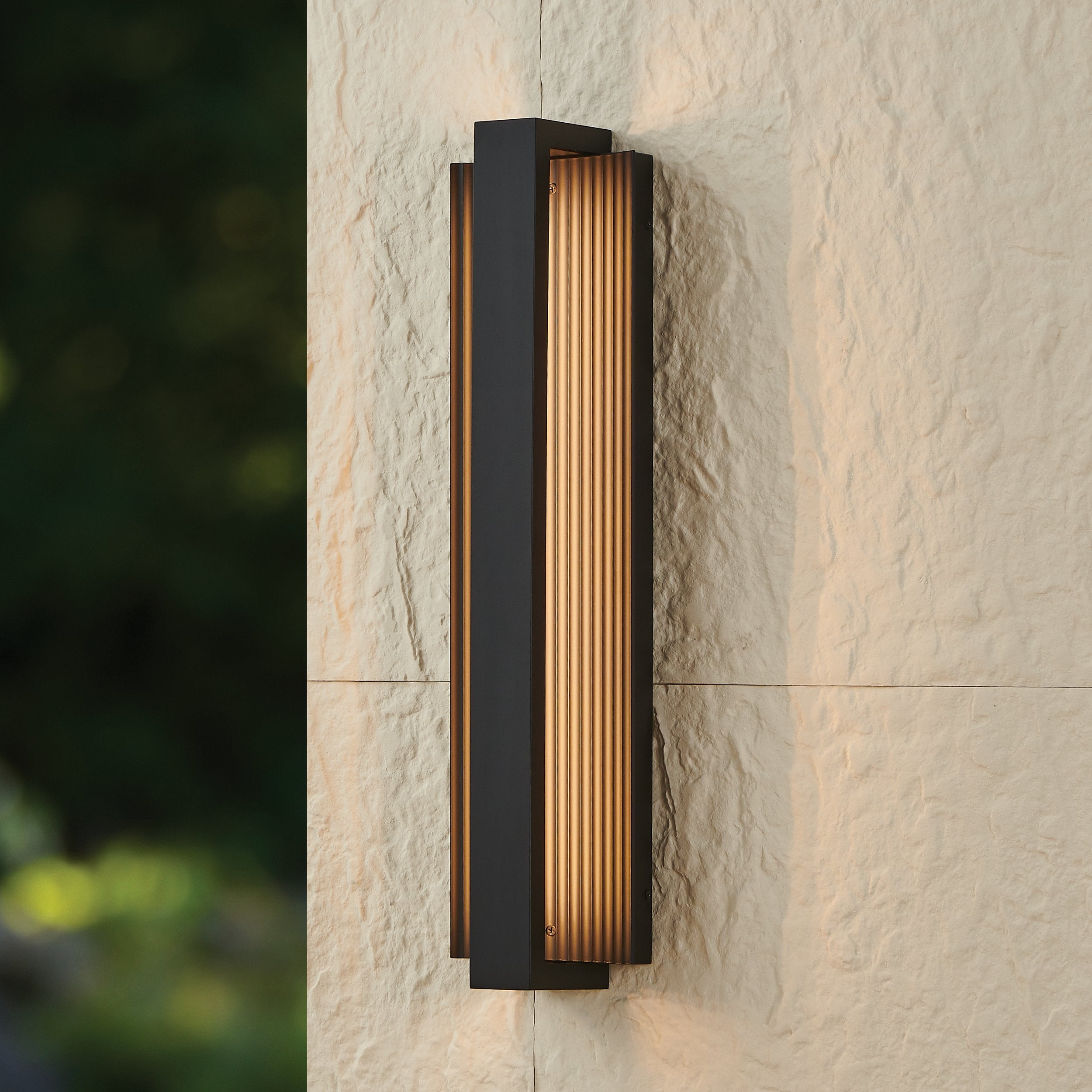 Jubilee 24-inch Matte Black 5CCT LED Exterior Wall Sconce