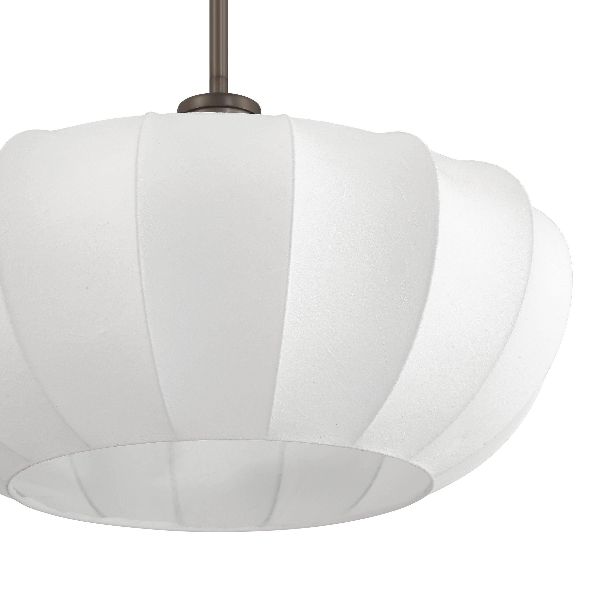 Bryony 22-inch 4-light Forged Bronze Convertible Pendant with White Synthetic Silk Shades