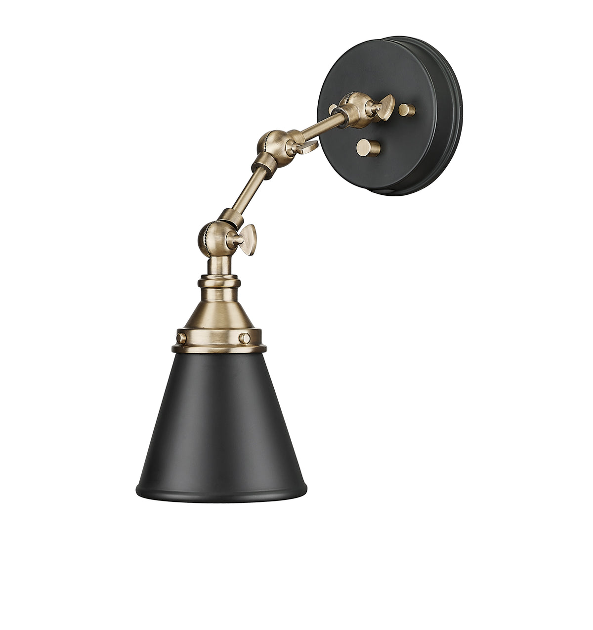5'' Edith Matte Black/Vintage Brass 1 Light Swing Arm Sconce
