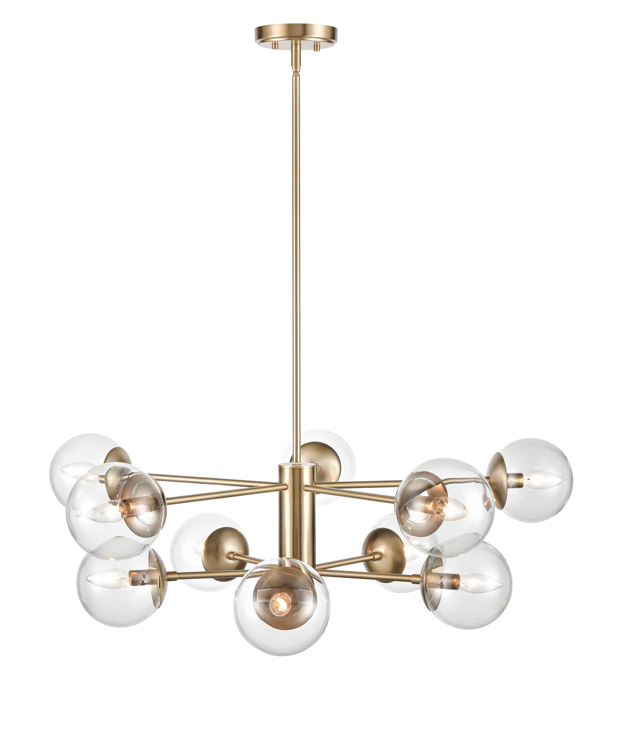 11'' Avell Modern Gold 10 Light Chandelier