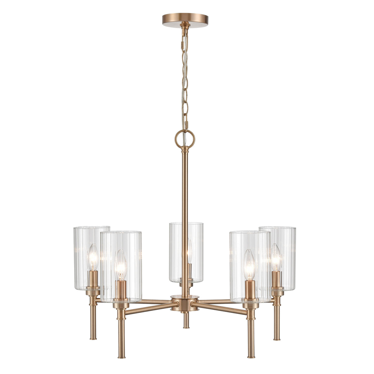 22.25'' Chastine Modern Gold 5 Light Chandelier