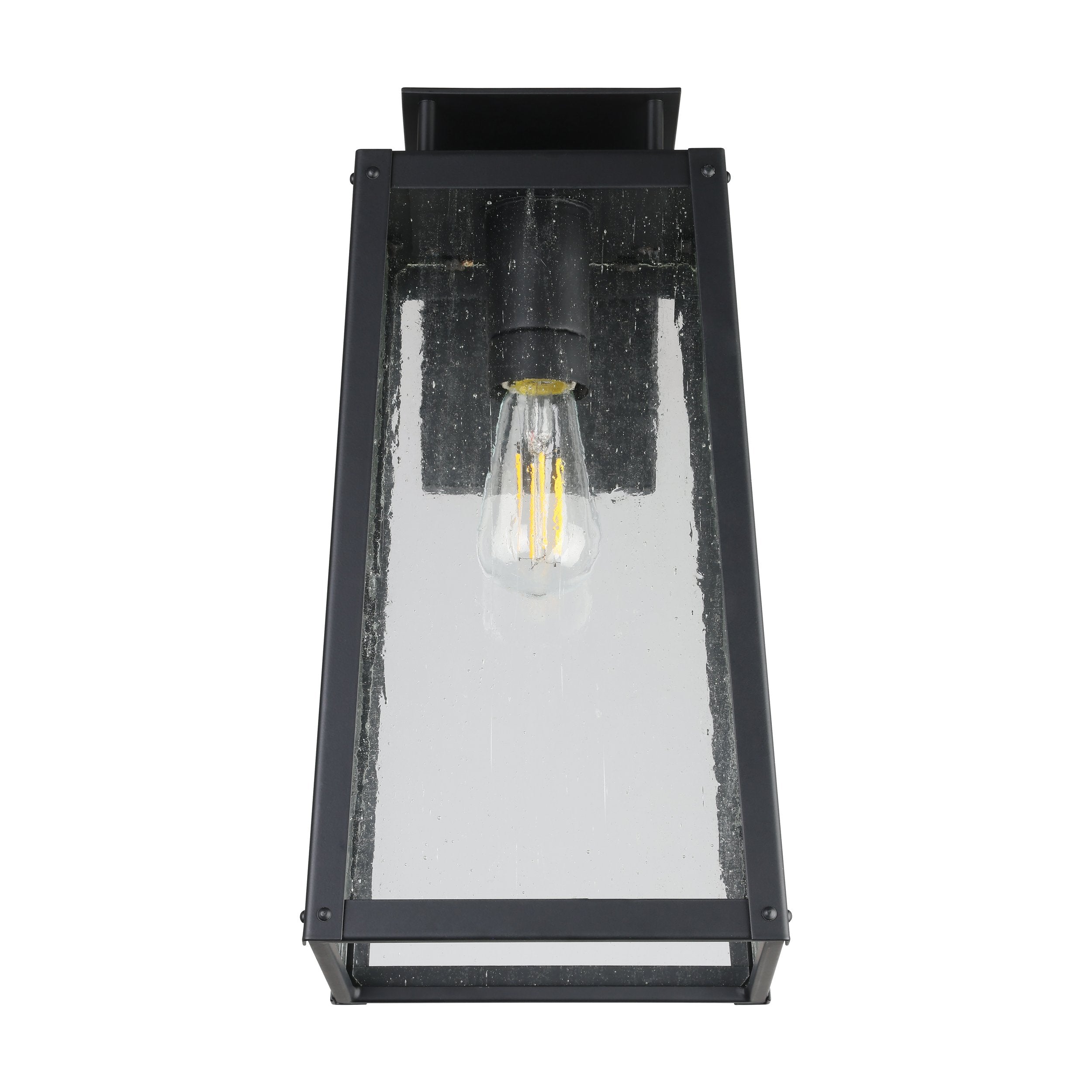 Salford 17-inch 1-light Matte Black Exterior Wall Sconce with Clear Antique Glass