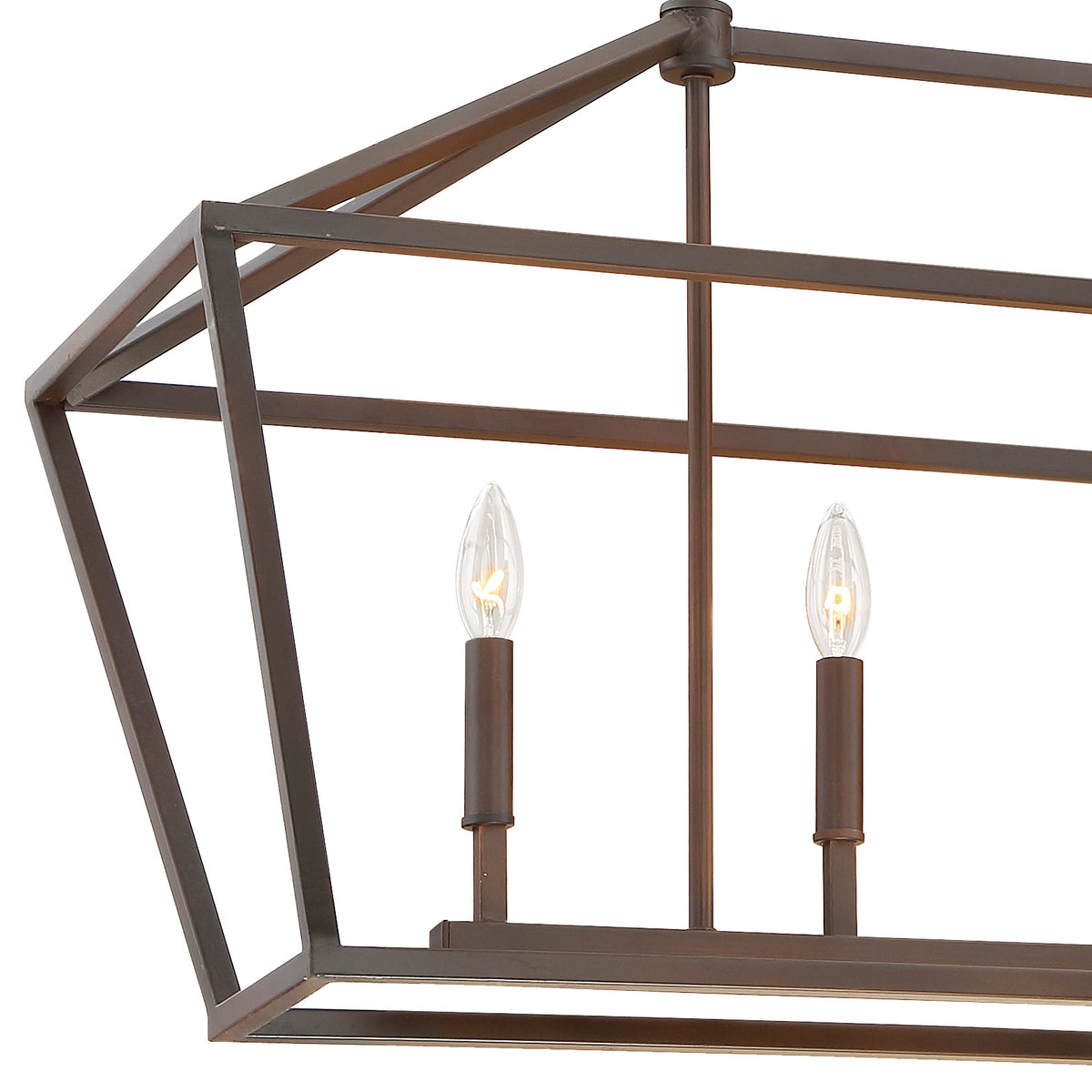 68'' Corona Rubbed Bronze 5 Light Linear Chandelier