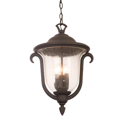 18'' Santa Barbara Outdoor 3 Light Matte Black Outdoor Pendant
