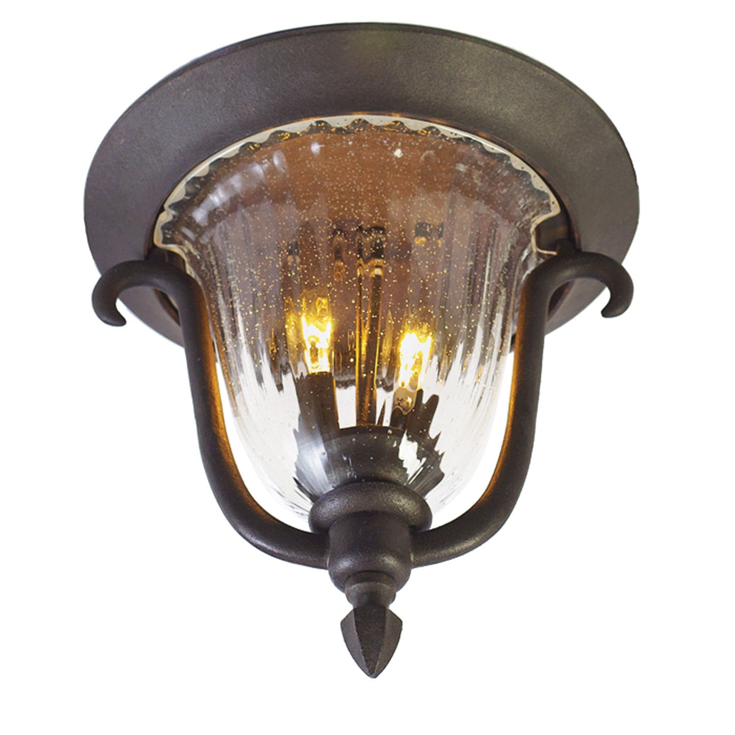 11'' Santa Barbara Outdoor 2 Light Matte Black Flush Mount
