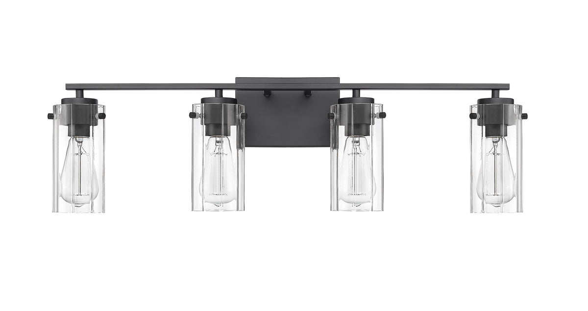 30.5'' Serena Matte Black 4 Light Bath Vanity