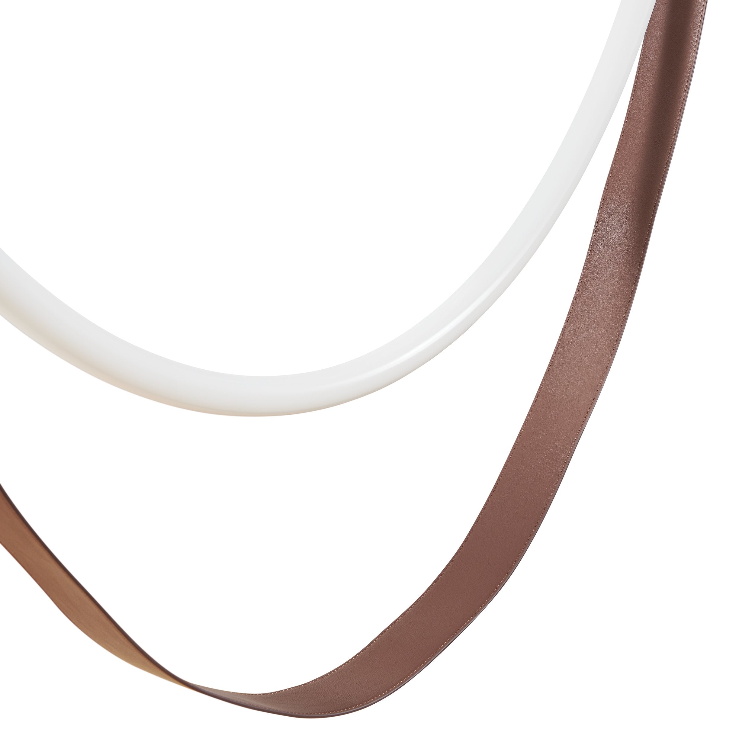 Ayers 59-inch 1-light Champagne Gold with Black and Brown Faux Leather 5CCT LED Linear Chandelier