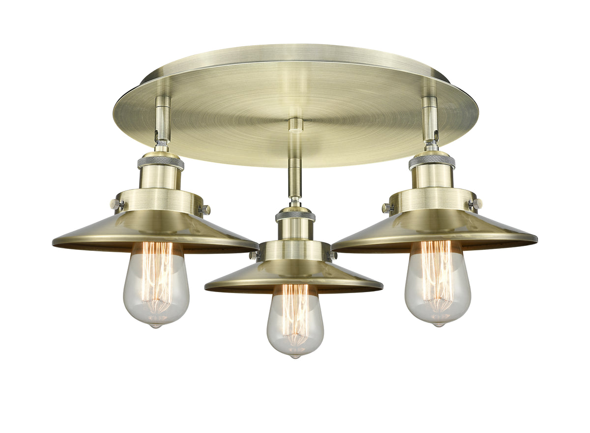 Edison 20-Inch 3-Light Semi-Flush Mount
