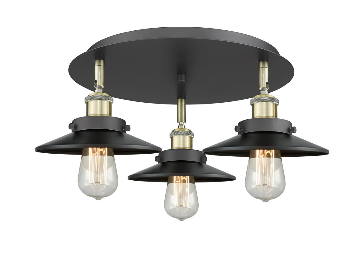 Edison 20-Inch 3-Light Semi-Flush Mount