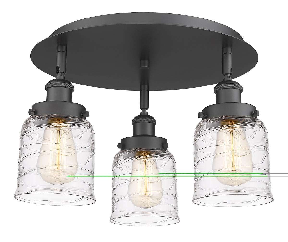 Bell 17-Inch 3-Light Semi-Flush Mount