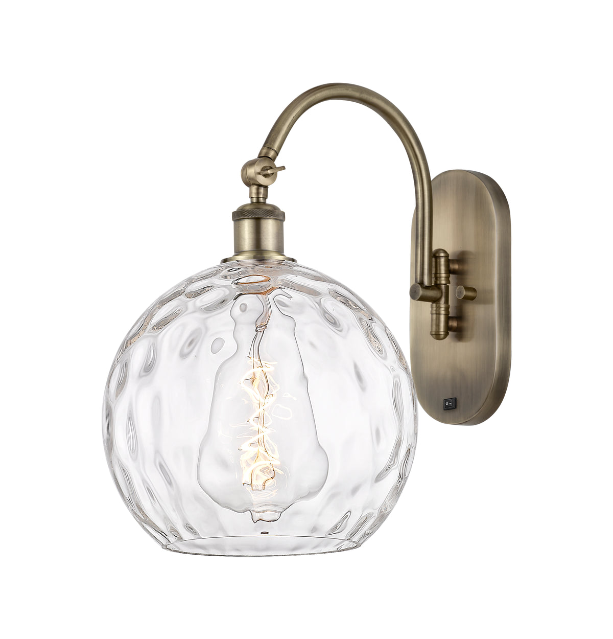 Athens Water Glass 10-Inch 1-Light Sconce 15.75-Inch High