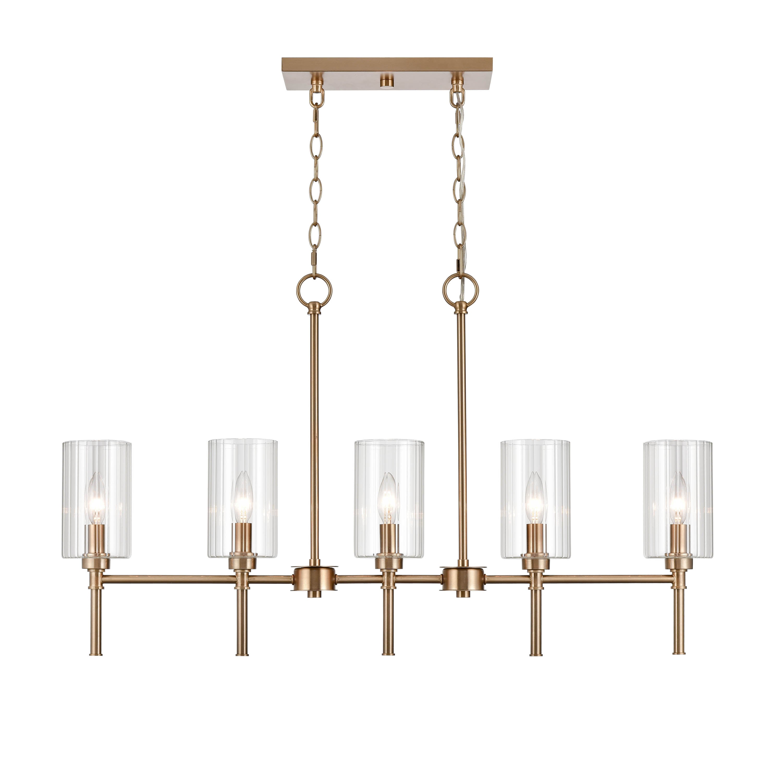 21.5'' Chastine Modern Gold 5 Light Linear Chandelier