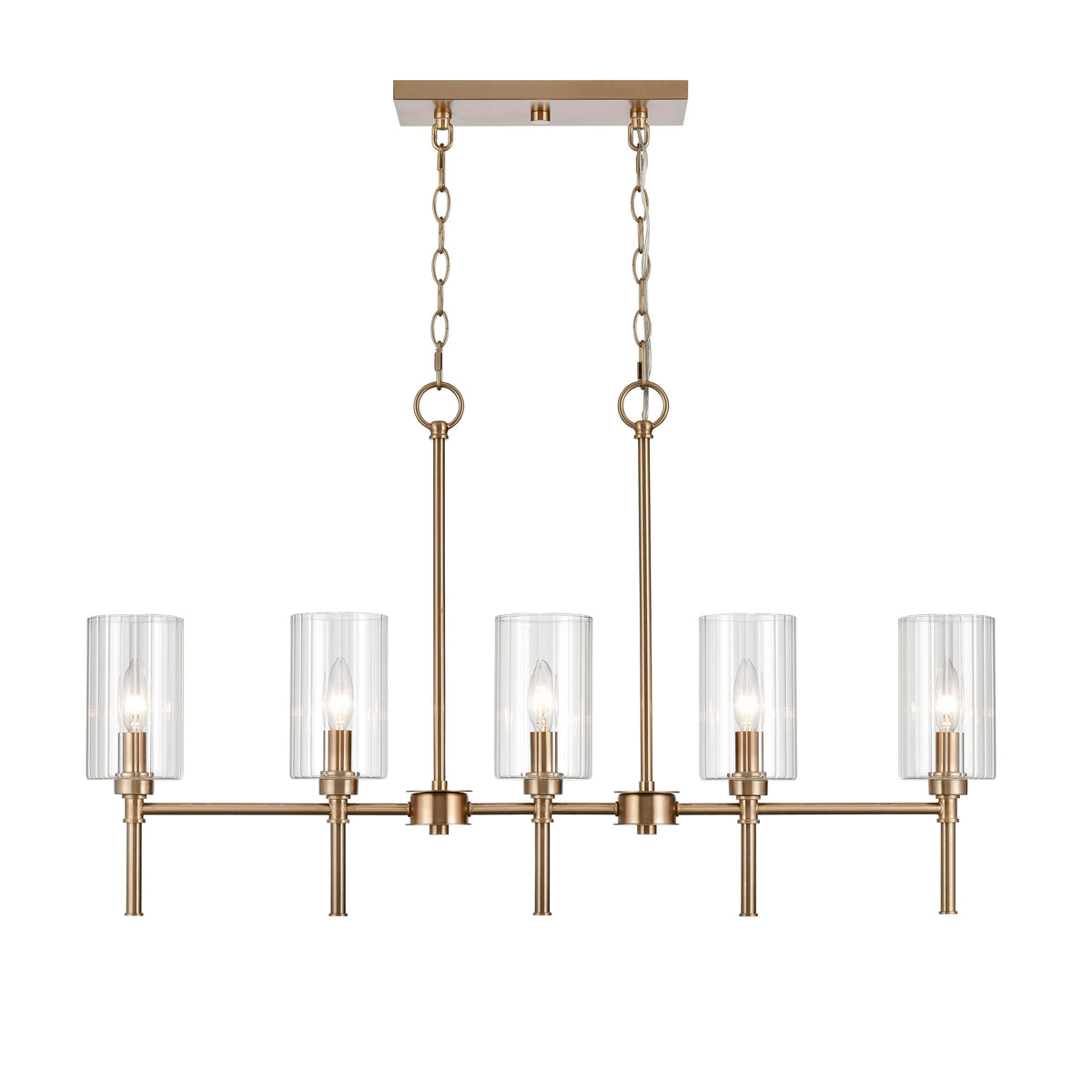 21.5'' Chastine Modern Gold 5 Light Linear Chandelier