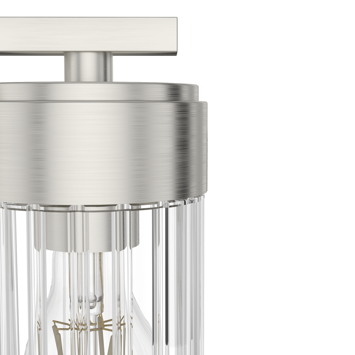 Gatz 22.25-inch 3-light Brushed Nickel Vanity Light with Clear Fluted Glass