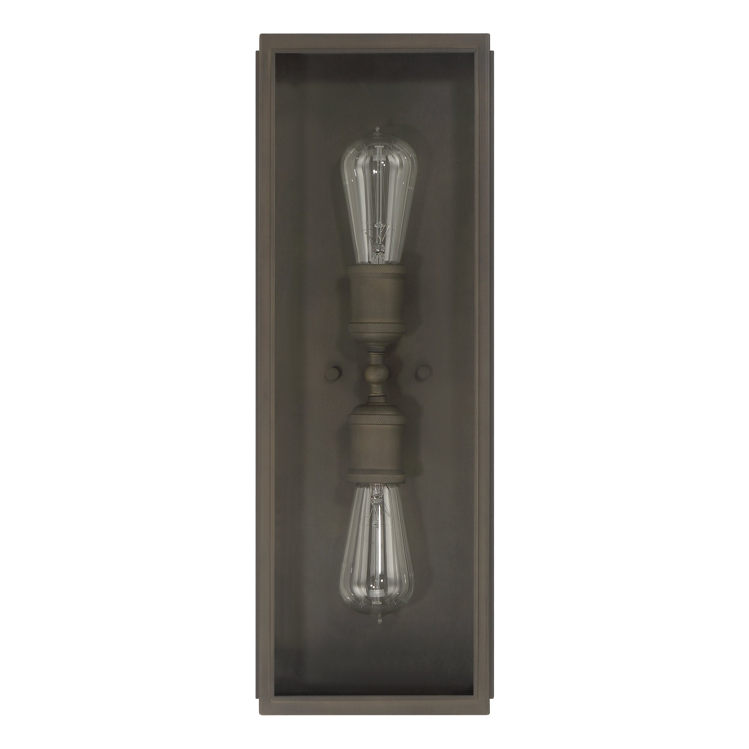 Hollis 20-inch 2-light Blackened Brass Exterior Wall Sconce with Clear Glass