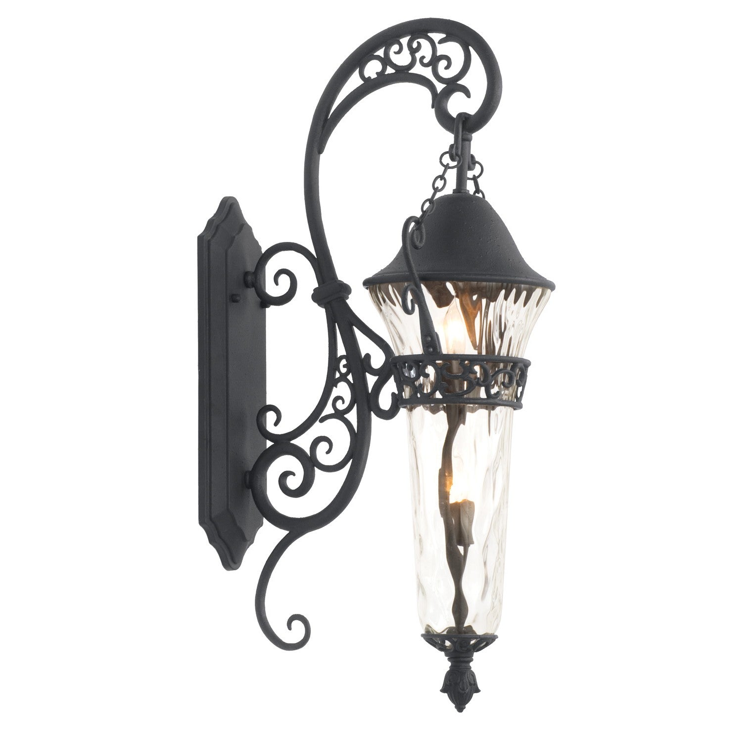 12.5'' Anastasia Outdoor 2 Light Matte Black Outdoor Wall Sconce
