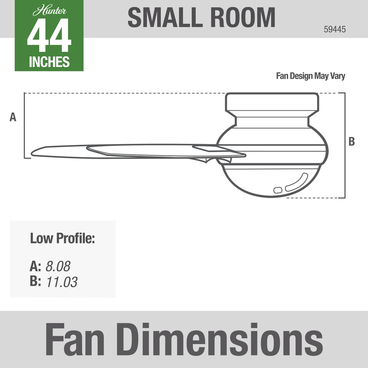 44 inch Dempsey Noble Bronze Low Profile Ceiling Fan with LED Light Kit and Handheld Remote