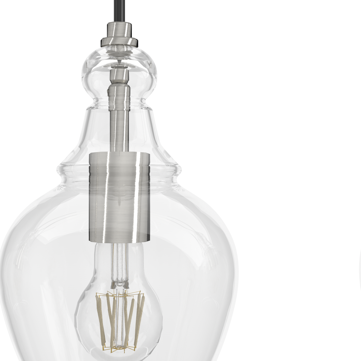 Maple Park 42-inch 5-light Brushed Nickel Linear Pendant Cluster with Clear Glass