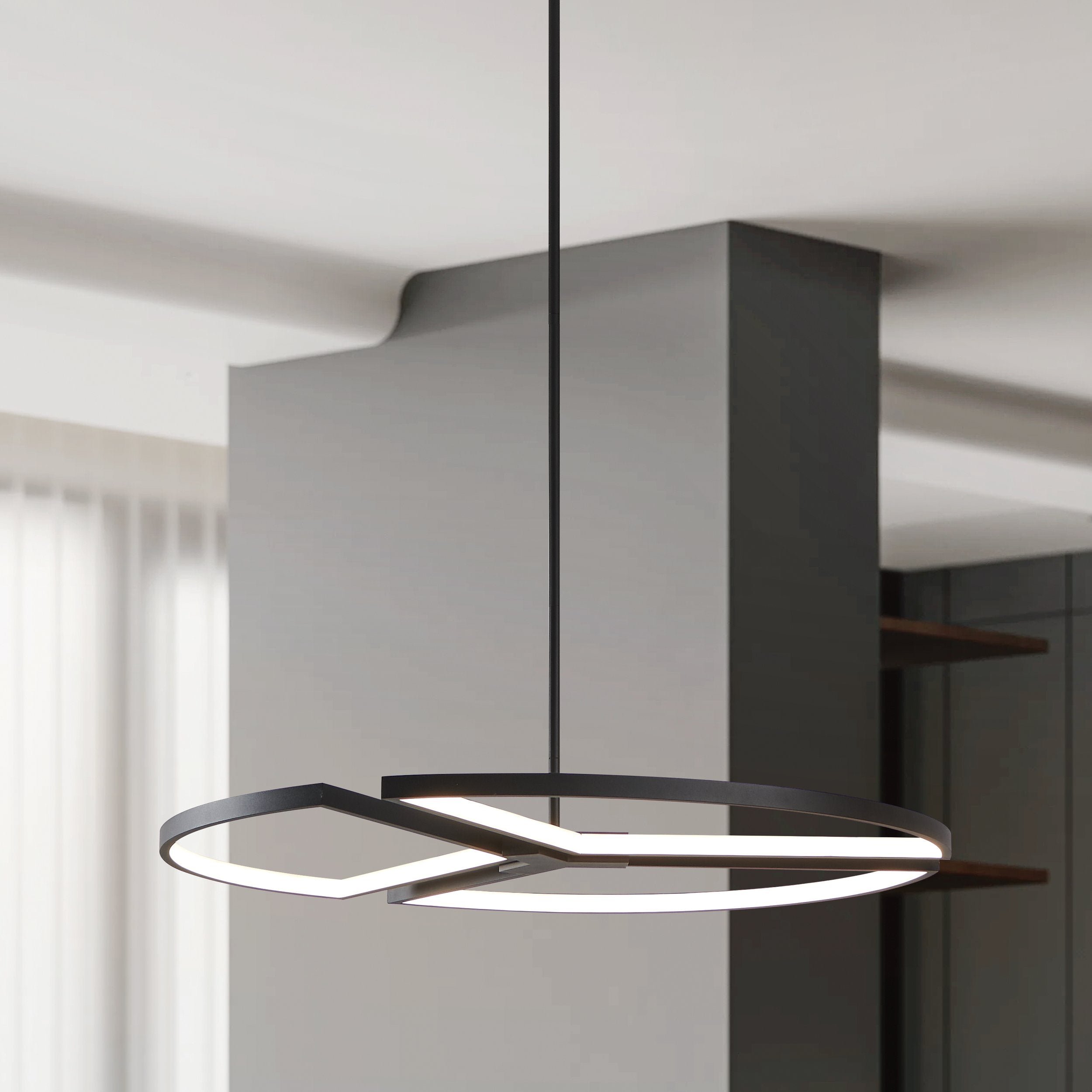 Alfie 30-inch 3-light Textured Black 3CCT LED Chandelier