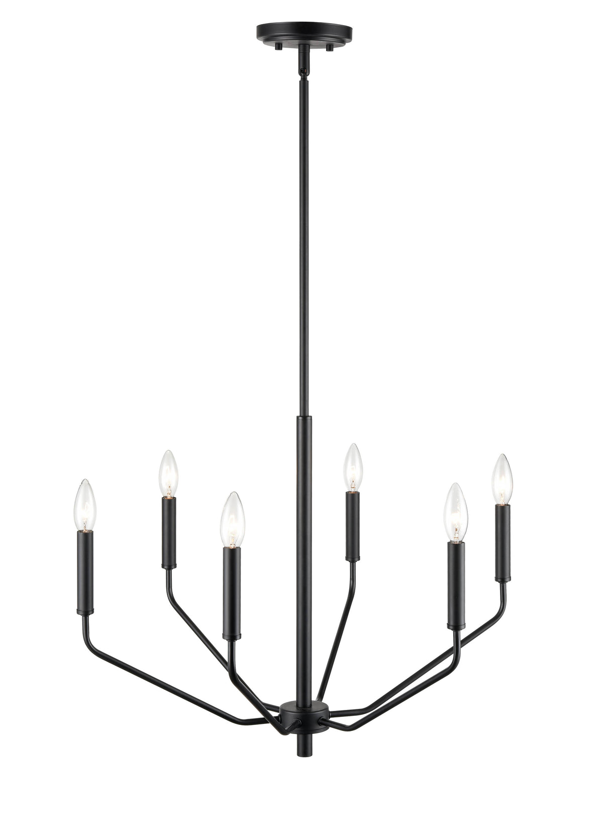 18.75'' Laurell Matte Black 6 Light Chandelier