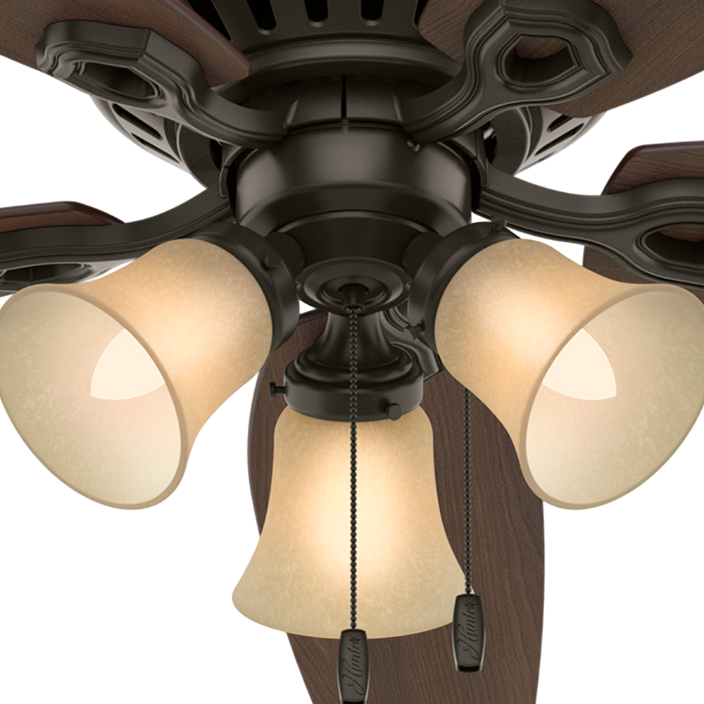 52 inch Builder New Bronze Low Profile Ceiling Fan with LED Light Kit and Pull Chain
