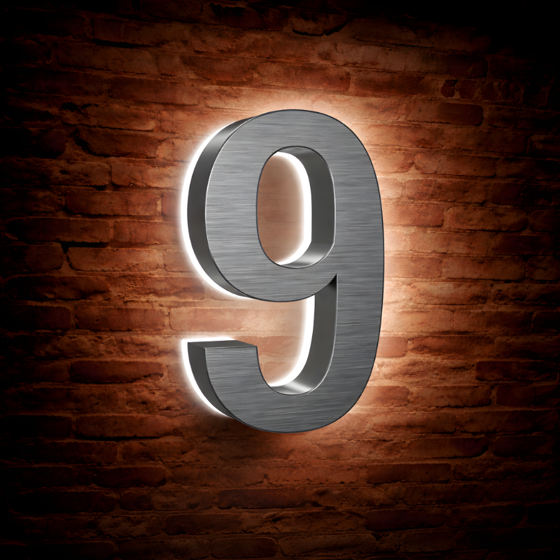 Illuminated Address Numbers - Stainless Steel - 6000K