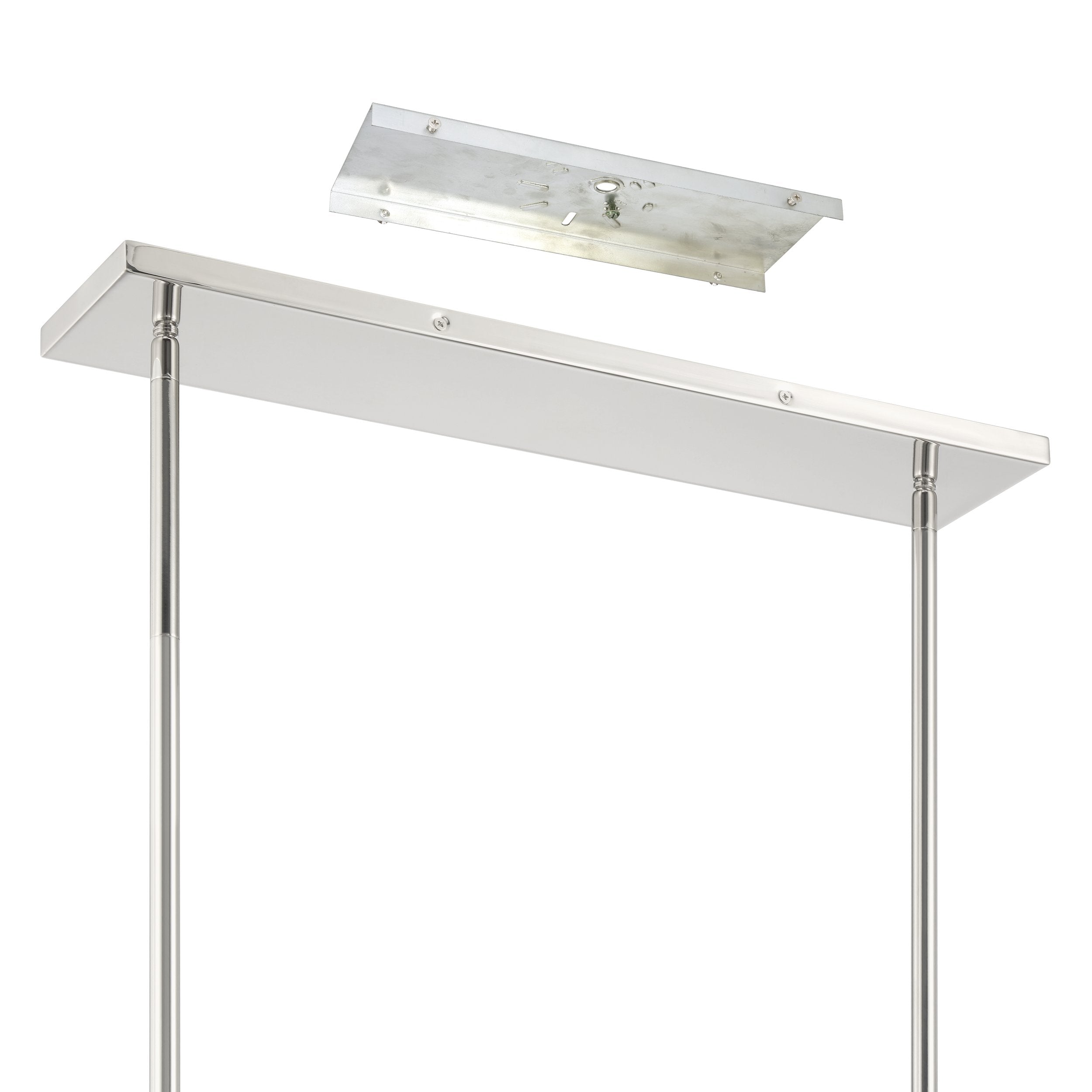 Stockholm 50-inch 8-light Polished Nickel Linear Chandelier with Opal Glass Shades